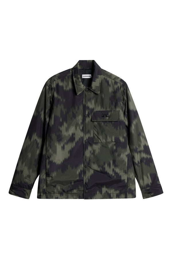 J.lindeberg Nile Print Padded Overshirt Warp Forest L