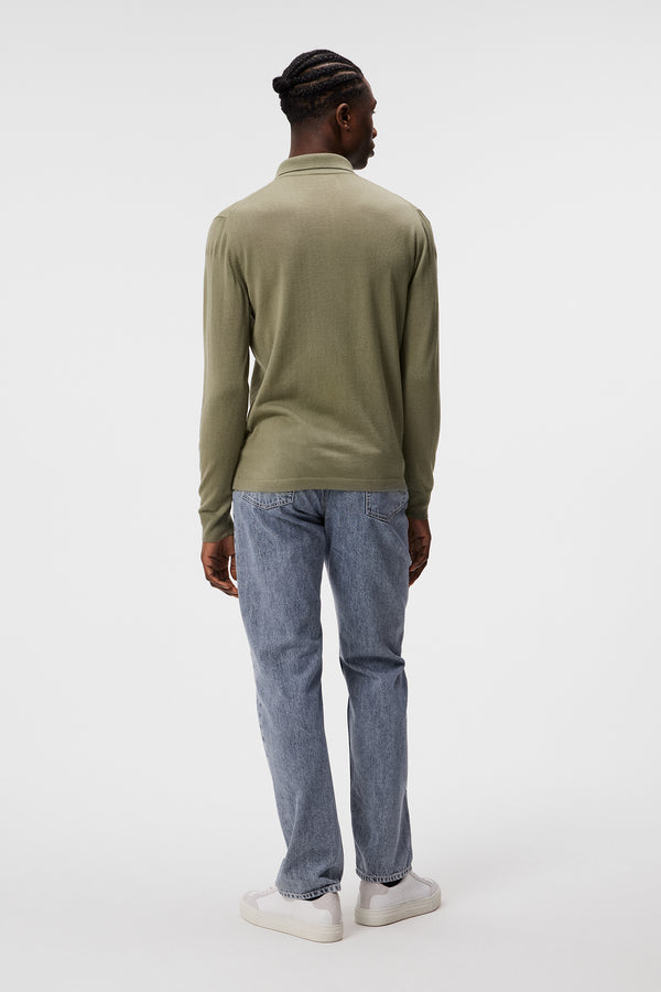 J.lindeberg Nyle Light Merino Zip Cardigan Oil Green