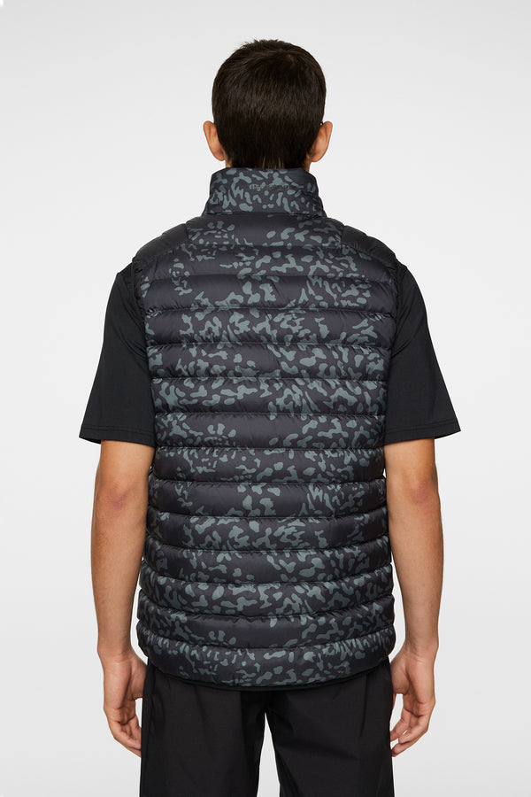 J.lindeberg Oden Light Down Vest Print Snake Rock Asphalt M