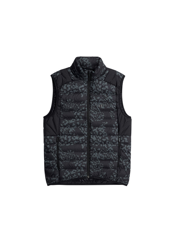 J.lindeberg Oden Light Down Vest Print Snake Rock Asphalt M