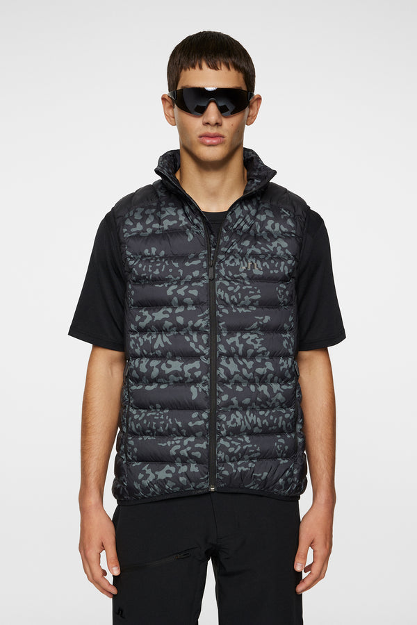 j.lindeberg Oden Light Down Vest Print Snake Rock Asphalt M