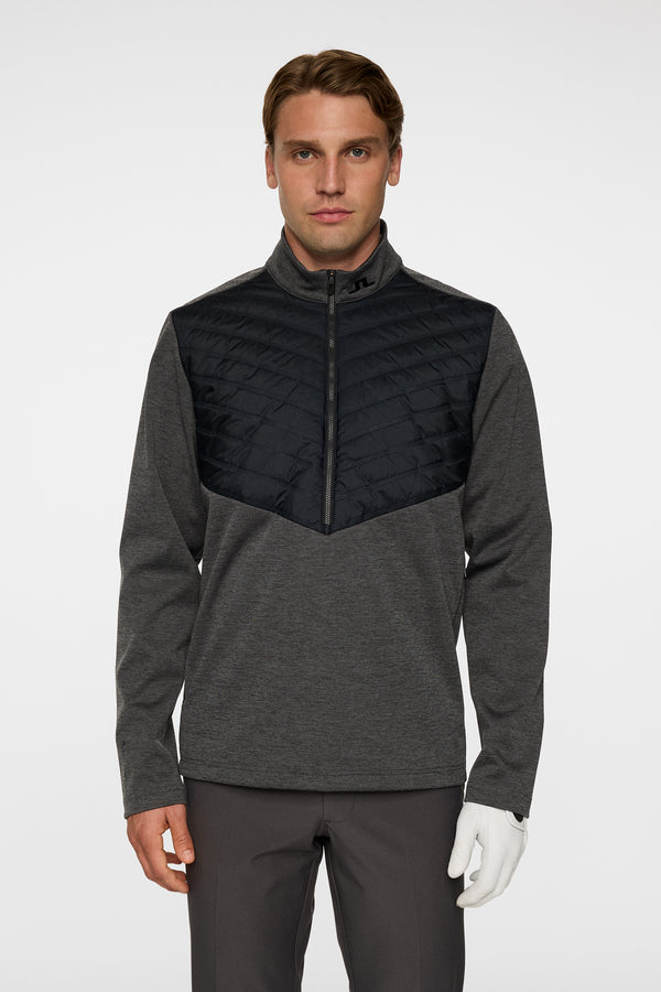 j.lindeberg Raph Quilt Hybrid Jacket Asphalt and Black Melange
