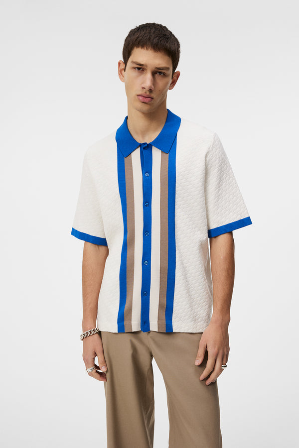 j.lindeberg Rayne Jacquard Monogram Shirt Cloud White