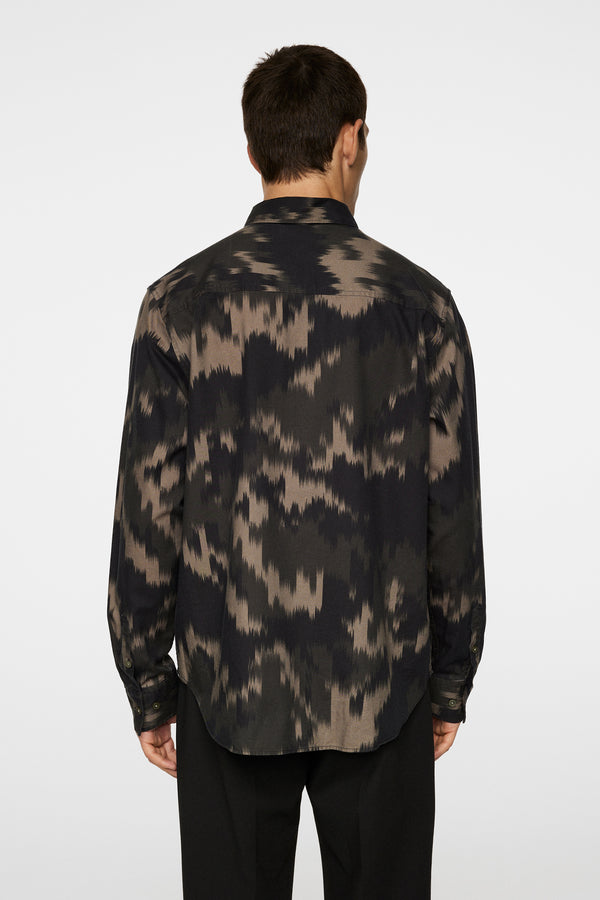 J.lindeberg Reg LS Tencel Print Shirt Warp Forest L