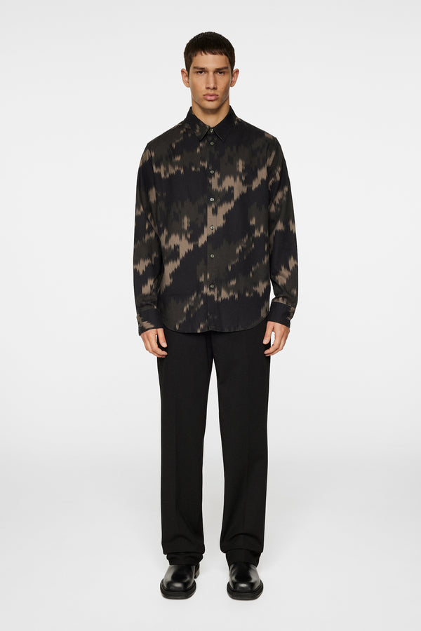J.lindeberg Reg LS Tencel Print Shirt Warp Forest L
