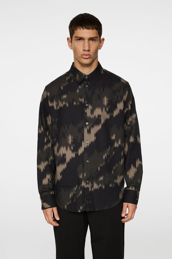 j.lindeberg Reg LS Tencel Print Shirt Warp Forest L