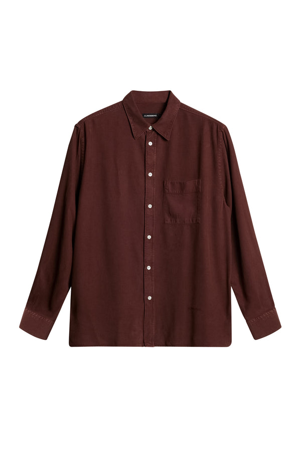J.lindeberg Reg Struct GMD Tencel Shirt Bitter Chocolate