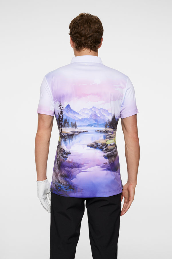 J.lindeberg Samuel Polo Landscape Watercolor Purple L