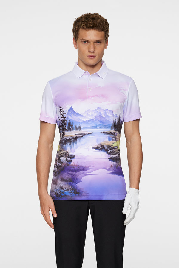 j.lindeberg Samuel Polo Landscape Watercolor purple L