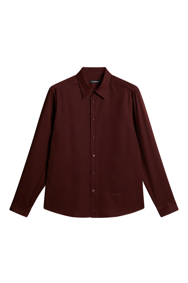 J.lindeberg Slim LS Comfort Tencel Shirt Bitter Chocolate