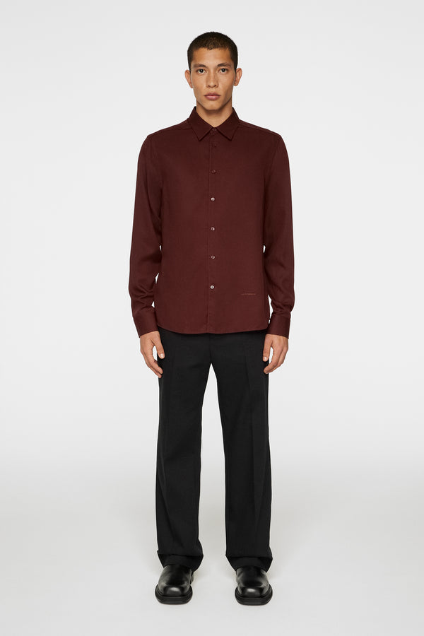 J.lindeberg Slim LS Comfort Tencel Shirt Bitter Chocolate
