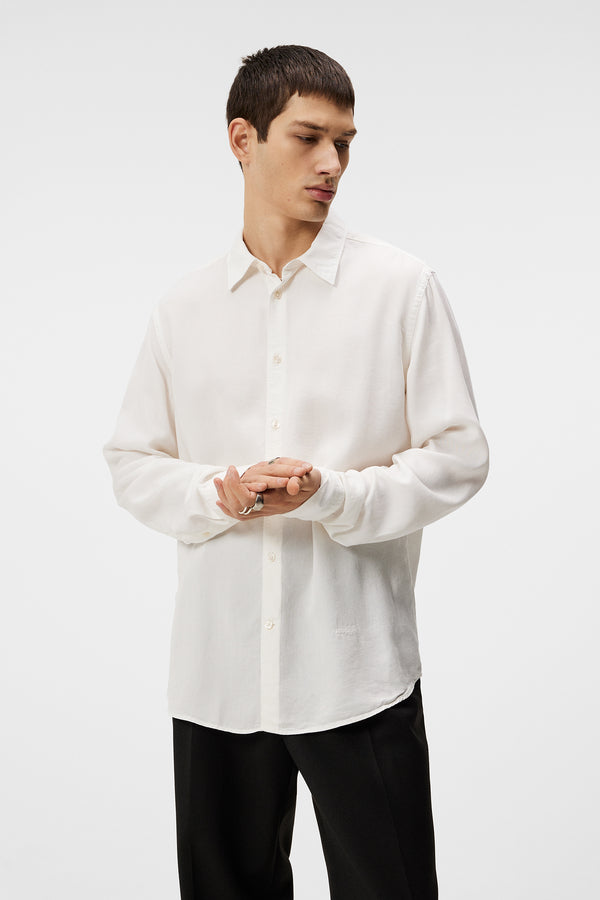 j.lindeberg Slim LS Comfort Tencel Shirt Cloud White