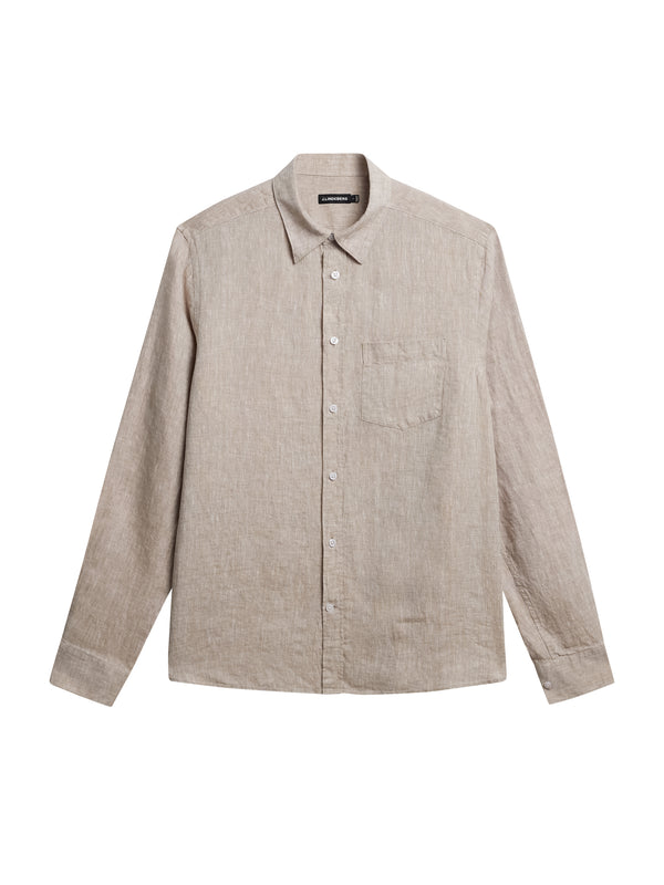 J.lindeberg Slim LS Linen Melange Shirt Batique Khaki