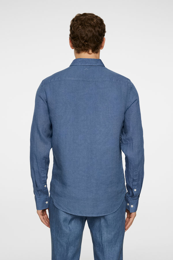 J.lindeberg Slim LS Linen Melange Shirt Rain Washed