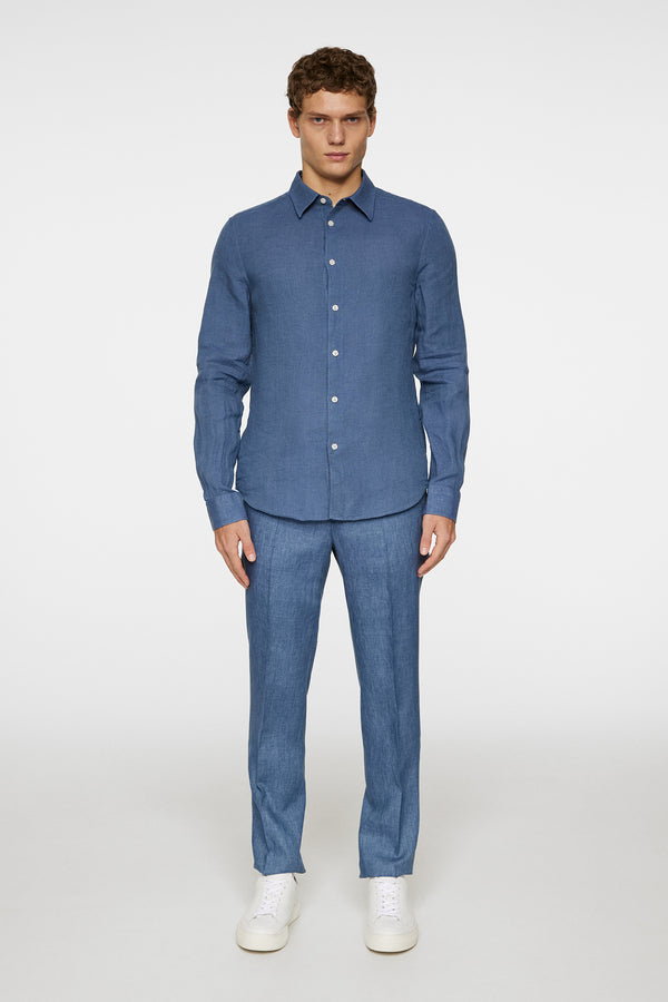 J.lindeberg Slim LS Linen Melange Shirt Rain Washed
