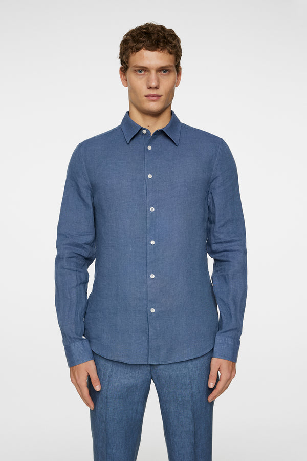 j.lindeberg Slim LS Linen Melange Shirt Rain Washed