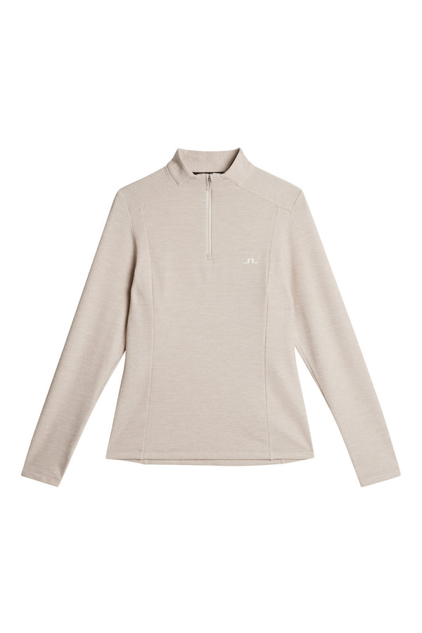 J.lindeberg Steffi Quarter Zip Mid Layer Beige Melange