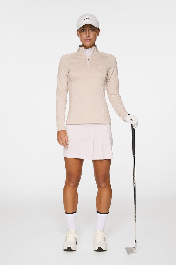 J.lindeberg Steffi Quarter Zip Mid Layer Beige Melange
