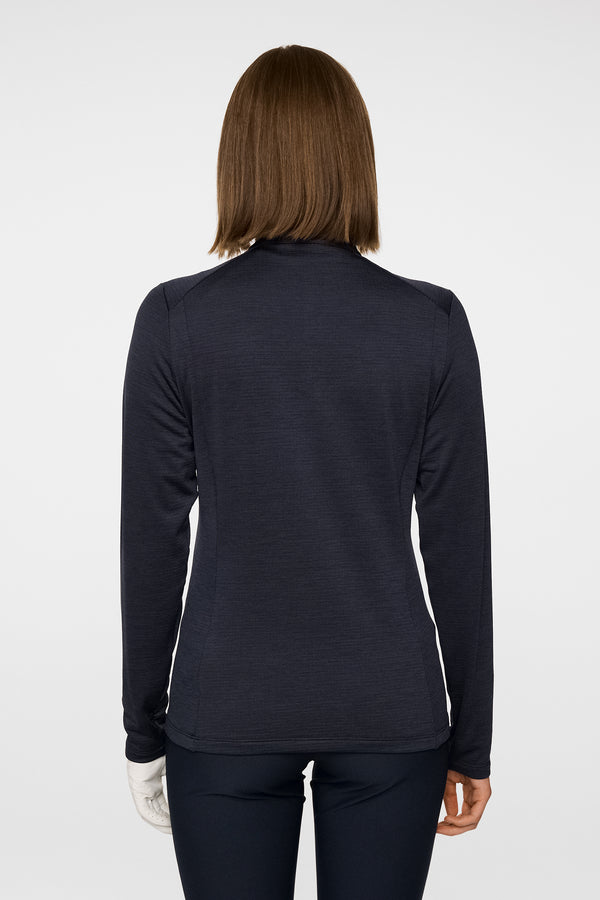 J.lindeberg Steffi Quarter Zip Mid Layer Navy Melange