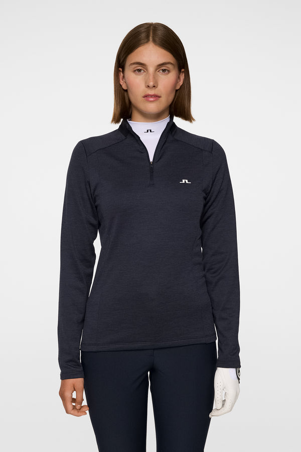 j.lindeberg Steffi Quarter Zip Mid Layer Navy Melange