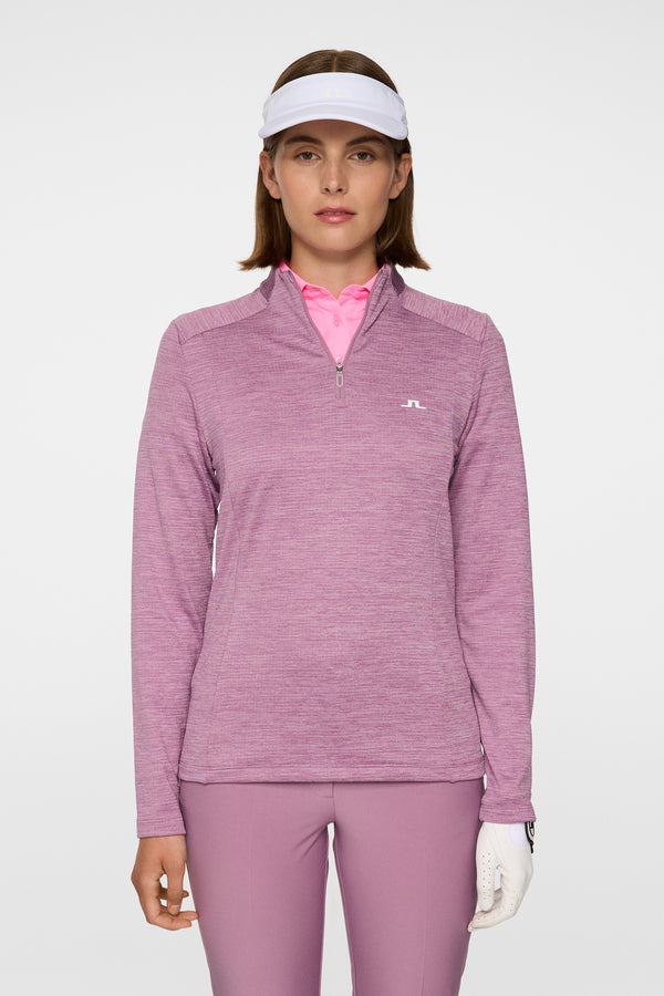 j.lindeberg Steffi Quarter Zip Mid Layer Very Grape Melange
