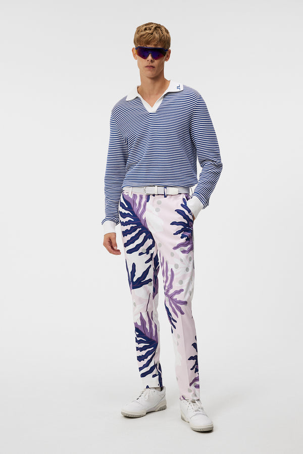 J.lindeberg Stuart Print Stripe Pant Paradise Monstera Pink