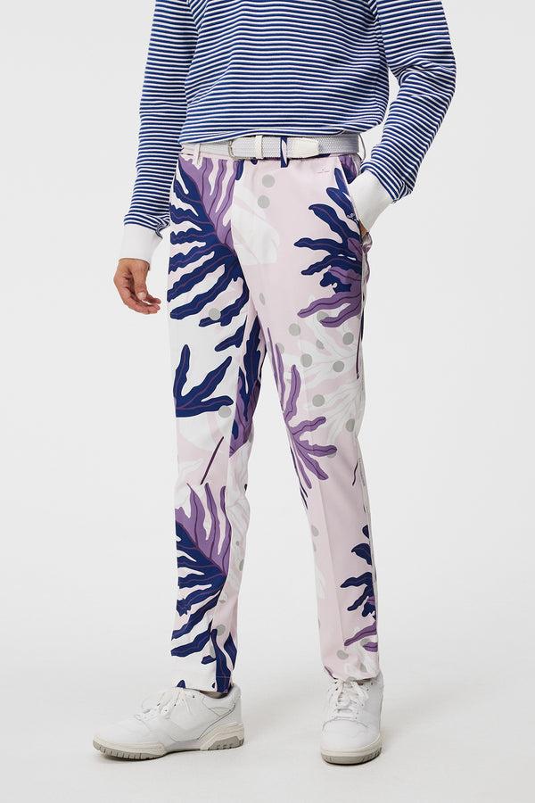 j.lindeberg Stuart Print Stripe Pant Paradise Monstera Pink