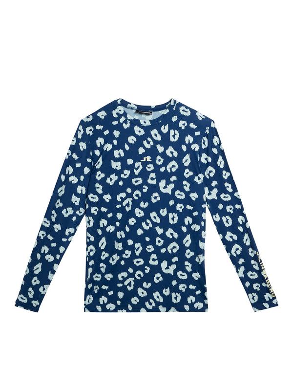 J.lindeberg Thor Long Sleeve Print Savanna Estate Blue