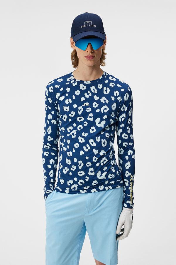j.lindeberg Thor Long Sleeve Print Savanna Estate Blue