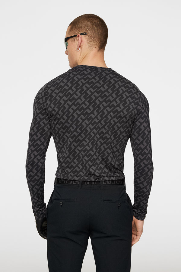 J.lindeberg Thor Long Sleeve Printed Bias Bridge Black