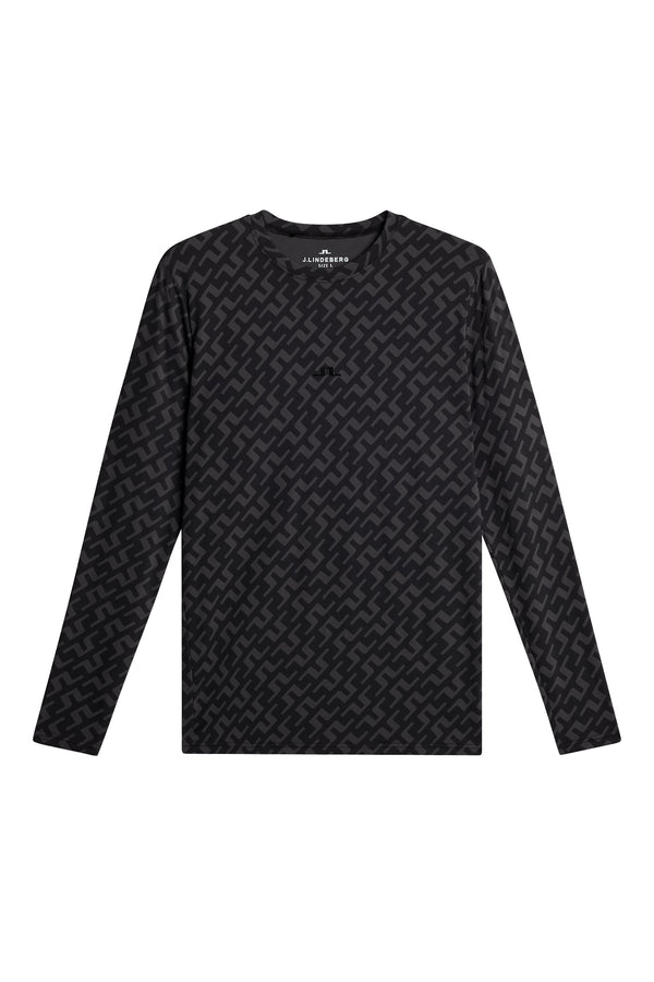 J.lindeberg Thor Long Sleeve Printed Bias Bridge Black