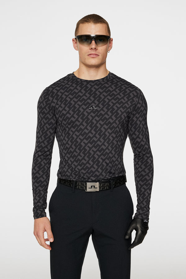 j.lindeberg Thor Long Sleeve Printed Bias Bridge Black