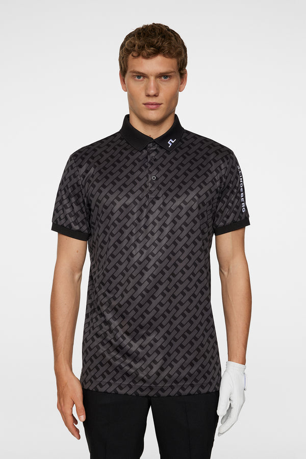 j.lindeberg Tour Tech Print Polo Tour Geo Tonal Black M