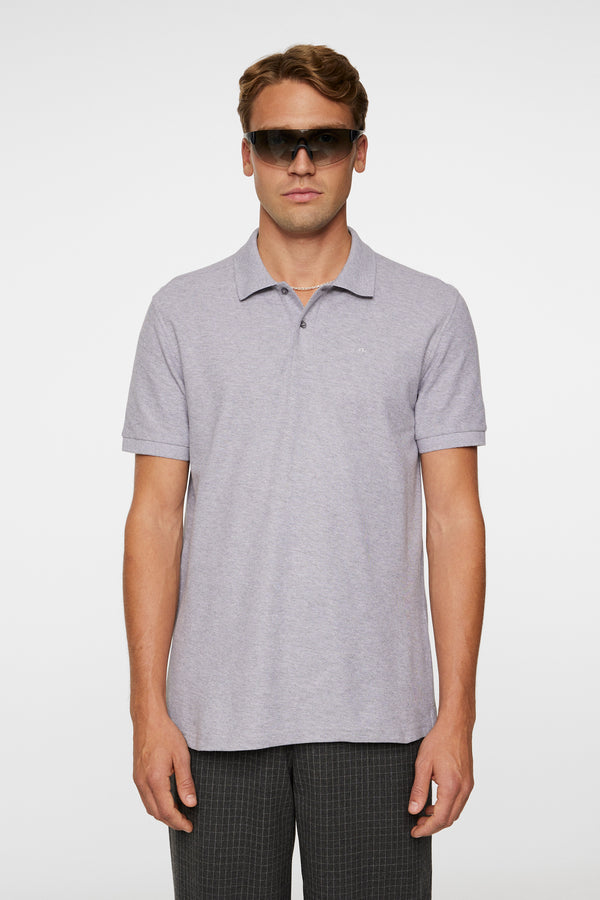 j.lindeberg Troy Polo Shirt Seasonal Pique Mid Grey Melange