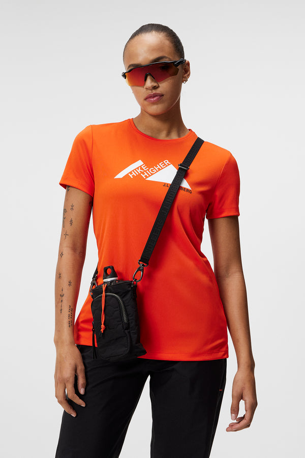 j.lindeberg Valeria Graphic T shirt Tangerine Tango
