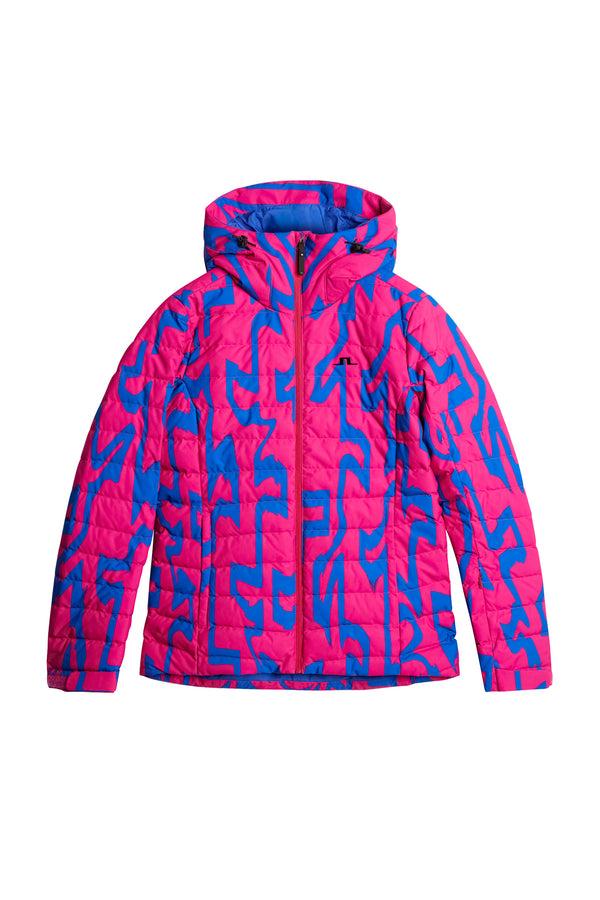 J.lindeberg W Thermic Down Jacket Printed Glitch Bridge Pink