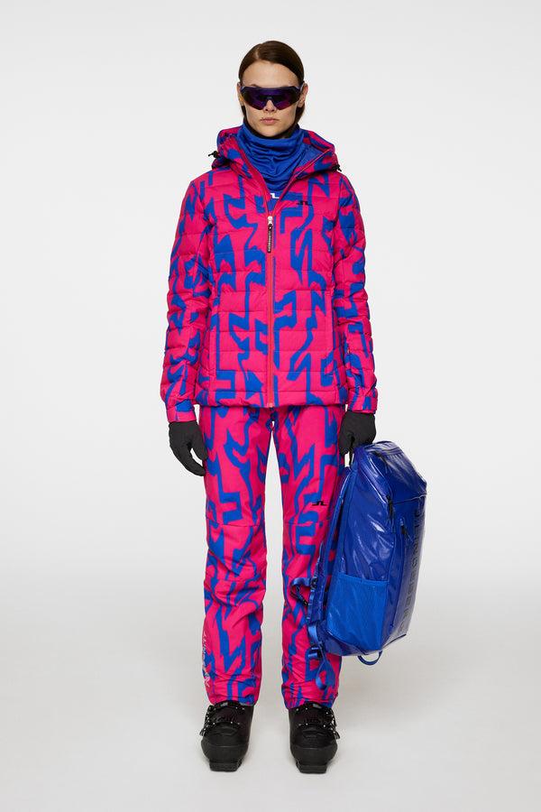 J.lindeberg W Thermic Down Jacket Printed Glitch Bridge Pink