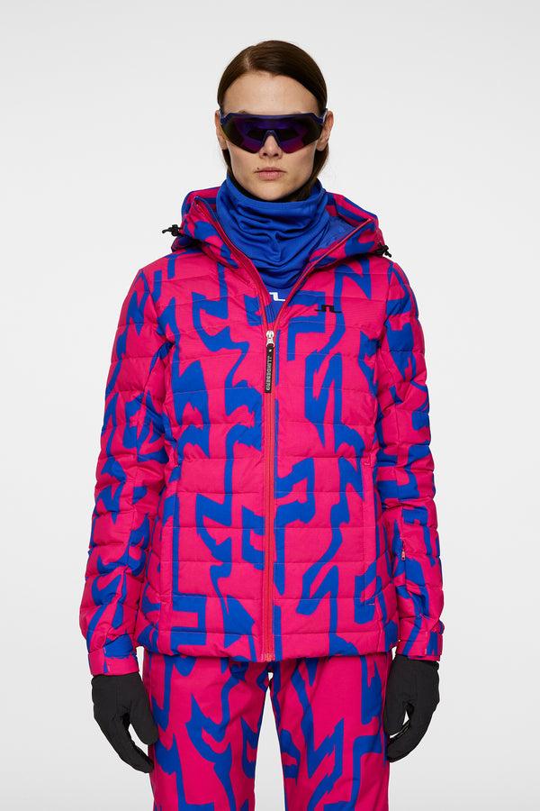 j.lindeberg W Thermic Down Jacket Printed Glitch Bridge Pink