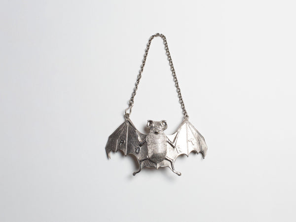 J.w.anderson 19th Century Silver Bat Wine Label In Silver