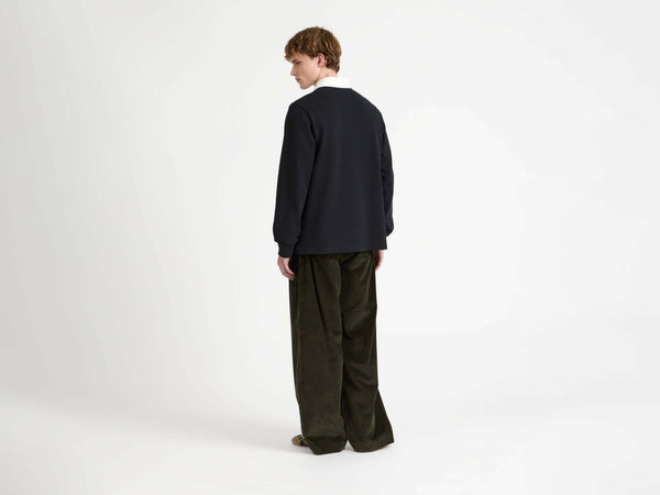 J.w.anderson 'art Club' Rugby Polo Top In Washed Black