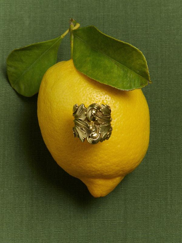 J.w.anderson Baroque Casted Ring In 18kt Yellow Gold