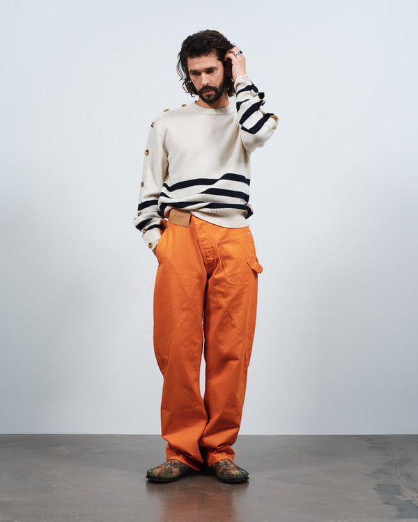 j.w.anderson Buttoned sleeve breton jumper in ivory