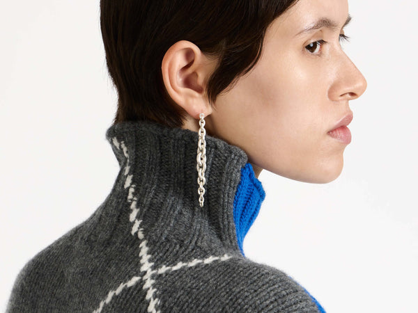 J.w.anderson Chain Link Earrings In 18kt White Gold