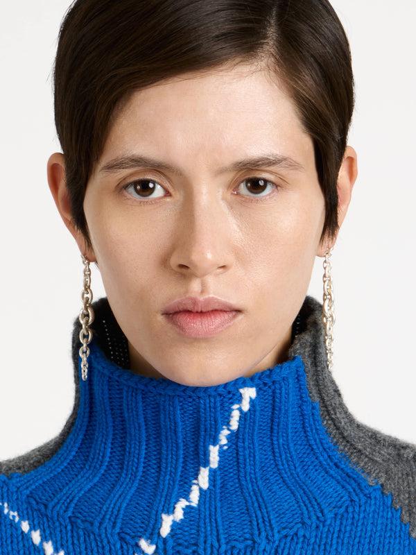 J.w.anderson Chain Link Earrings In 18kt White Gold