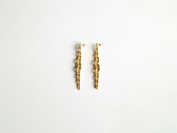 J.w.anderson Chain Link Earrings In 18kt Yellow Gold