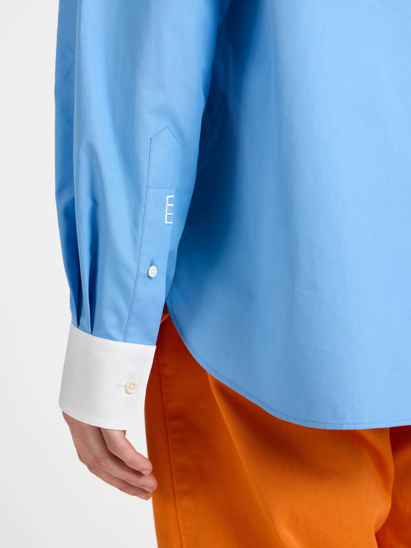 J.w.anderson Contrast Collar Dress Shirt In Cornflower Blue