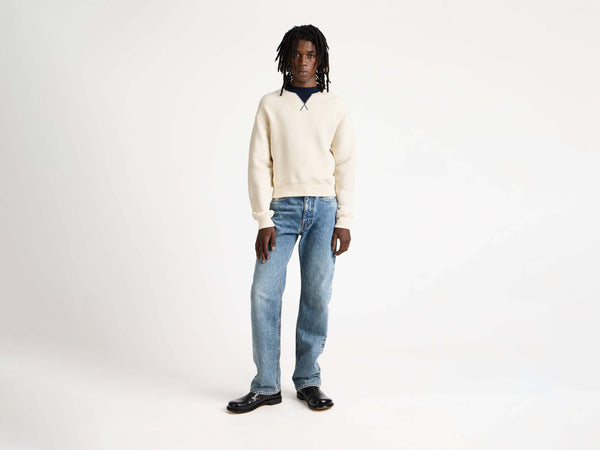 j.w.anderson Contrast collar sweatshirt in ecru & navy