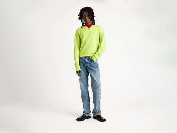 j.w.anderson Contrast collar sweatshirt in lime & red