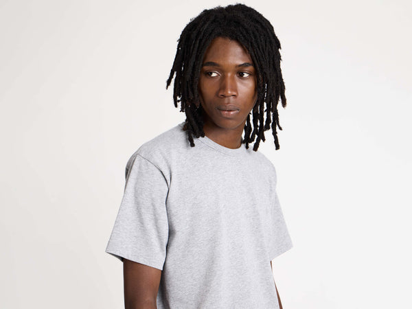J.w.anderson Embroidered Anchor T Shirt In Mid Grey Melange
