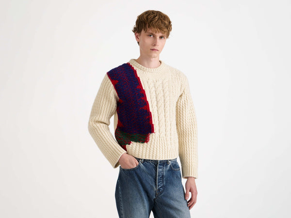 J.w.anderson Cable Knit Jumper In Ivory